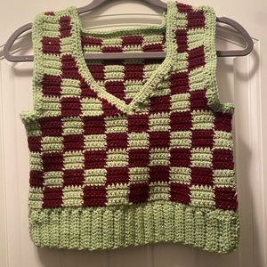 Original checkered sweater vest
